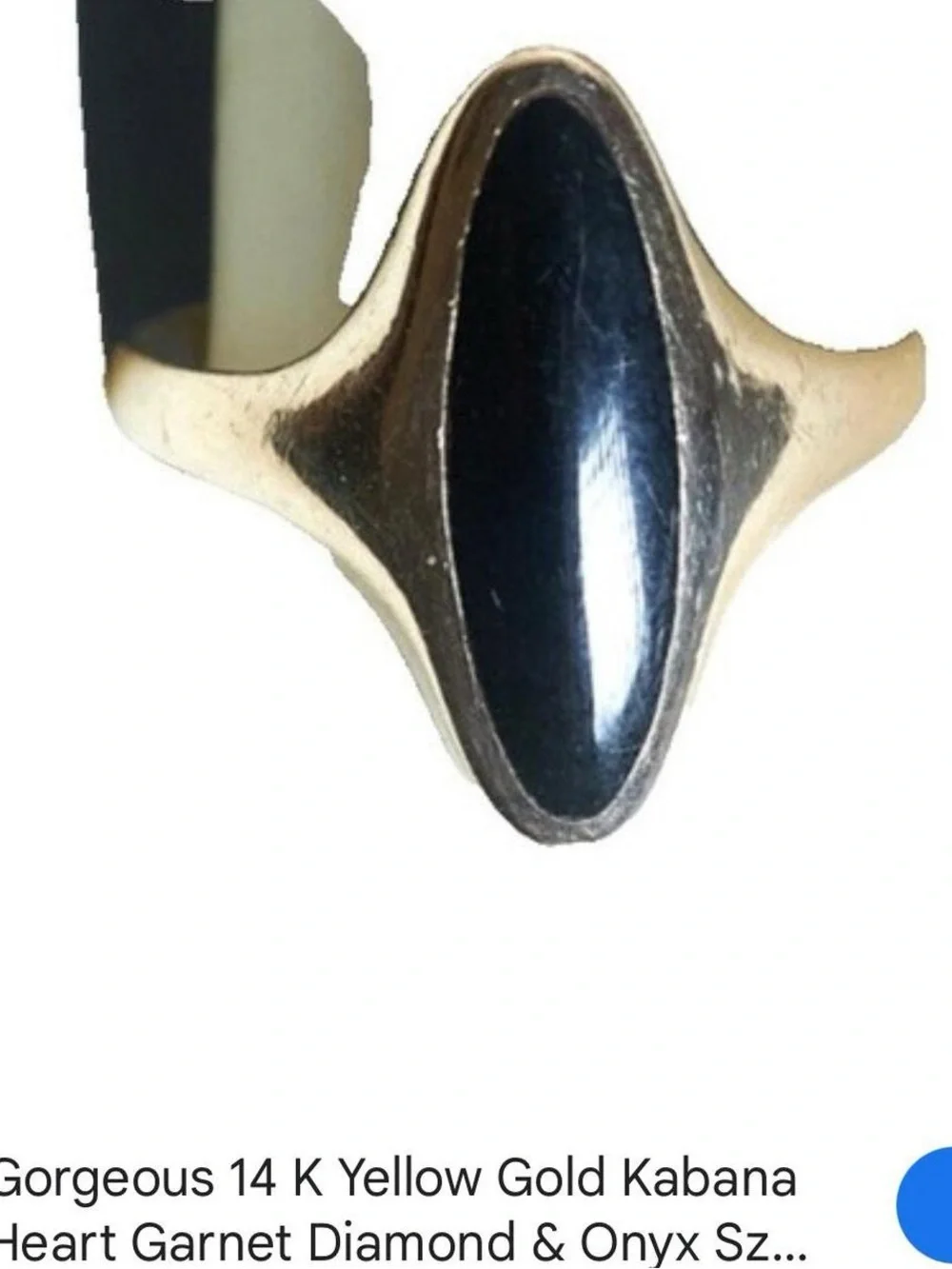 14k Gold Kabana Signet Ring with Black Onyx Accent - Women's Jewelry